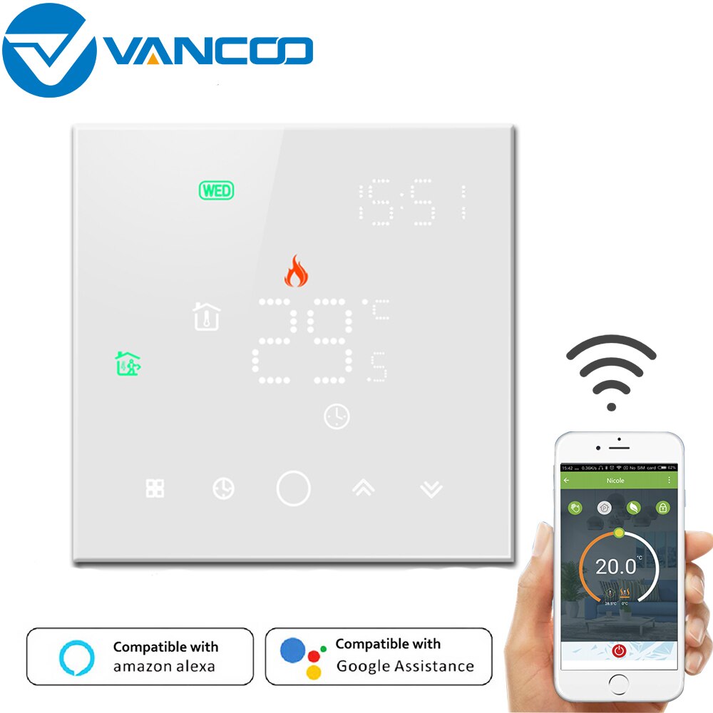 Vancoo Tuya WiFi Smart Thermostat 220v Electric floor Heating Water/Gas Boiler Temperature Controller for Google Home, Alexa