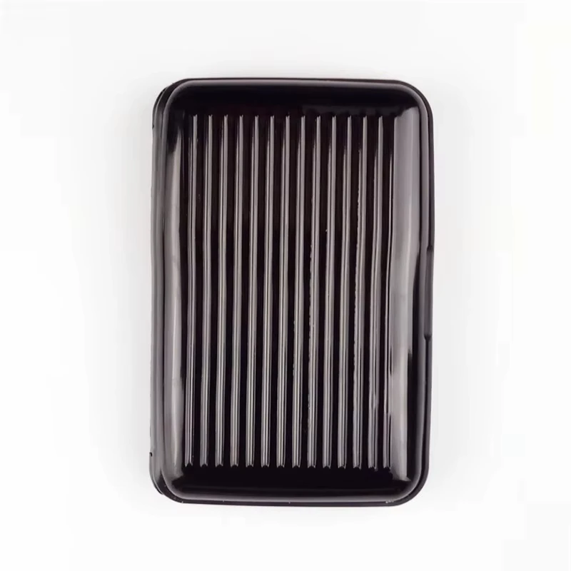 Tarjetero de aluminio para hombre, estuche rígido con bloqueo, billetera, tarjeta de crédito sólida, escaneo Anti-RFID, protección, tarjetero, 1 ud.: Beige