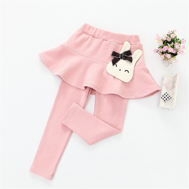 Schöne Baumwolle Mädchen Hosen Frühling Herbst Kinder Leggings 2-6Y Kinder Kleidung Warme Baby Mädchen Rock-hosen Bleistift Hose Hose: pink / 3T
