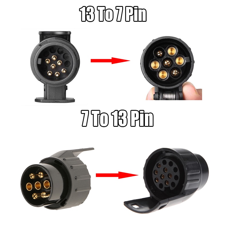 13 Pin To 7 Pin To 13 Pin Plug Connector Adapter Wiring Connector Truck Cable Towbar Socket Converter Car Trailer Truck Caravan