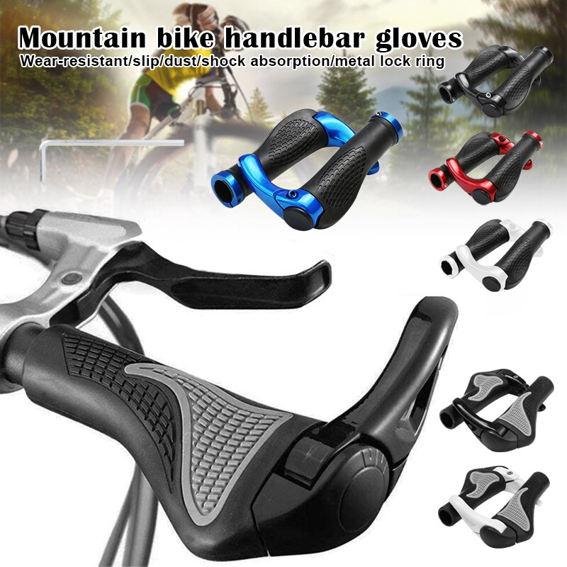 Bicycle Handlebar Grip Ergonomic Anti-Skid Lock-on Handle Cover Aluminum Alloy Rubber Grip MTB Bike N66