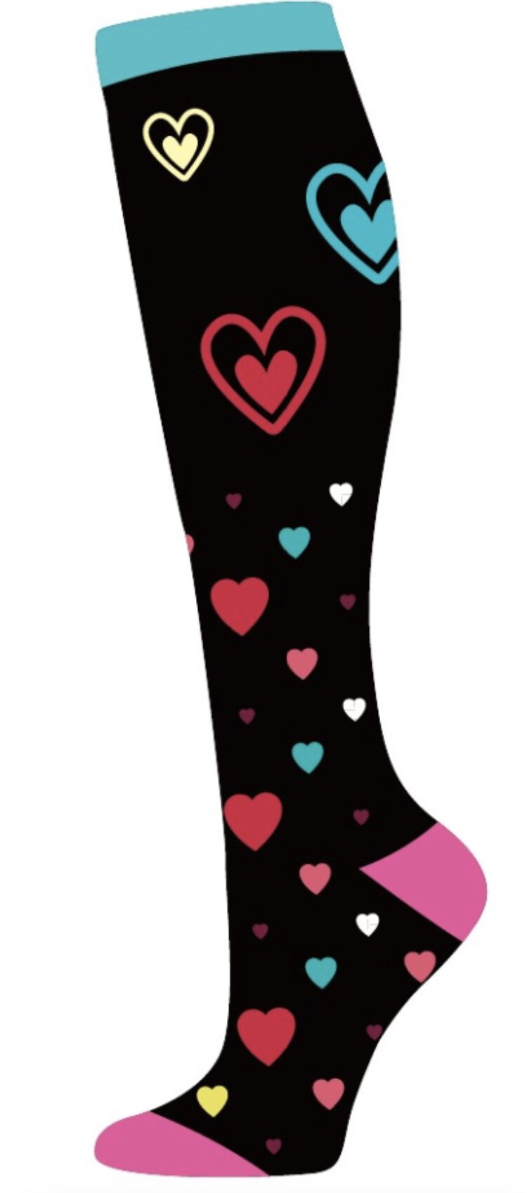 Women's Sports Compression Stockings Nurse Stockings Knee High Socks Women Socks Knee and Leg Compression Socks: heart balck