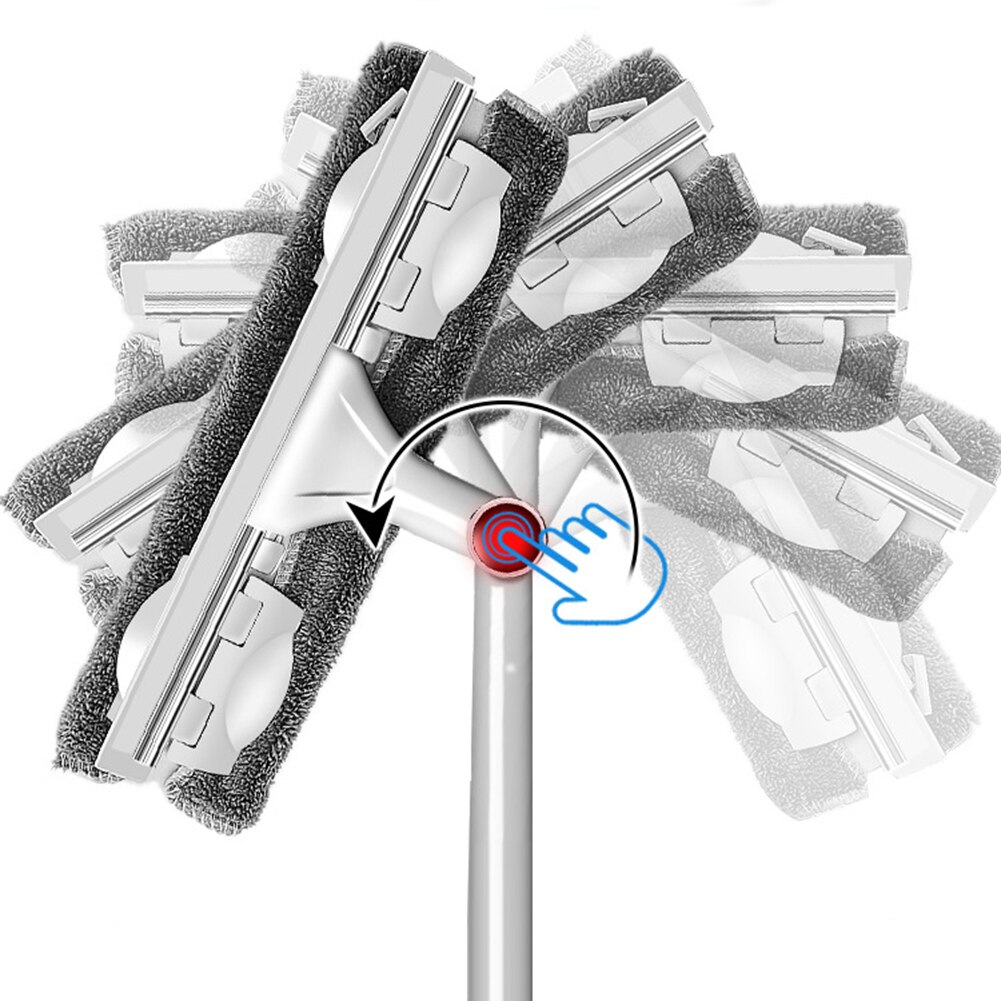 Double Sides Long Handle Glass Cleaning Brush Telescopic High-rise rod rotating head With Window Cleaner cloth Rubber wiper