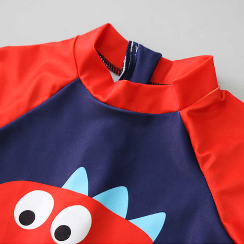 Bonito do bebê meninos maiô com padrão dos desenhos animados criança maiô crianças roupa de banho uma peça terno de natação para crianças