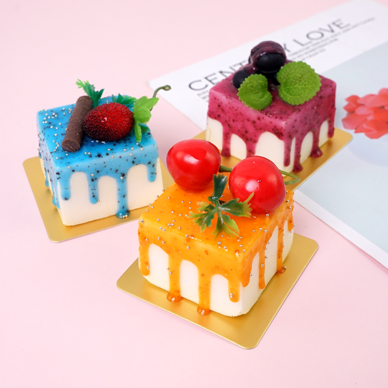 Dekoration håndværk miniaturer farve pu restaurant sød simulation frugt mousse kage model køkken fotografering dekoration rekvisitter