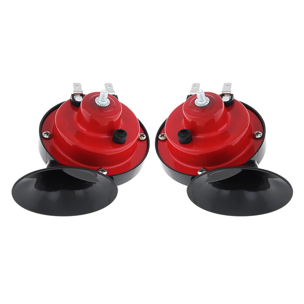 Samochód motocykl klakson ślimakowy czerwony 12V powietrze potroić 4 Cal klakson ślimakowy 100W dwukierunkowy dla samochodów motocykl elektryczny samochód Motorcbike