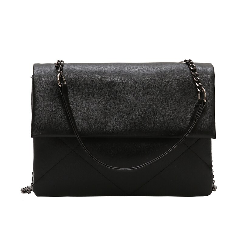 Atli Lederen Handtassen Mode Toevallige Keten Schoudertas Messenger Tassen Voor Vrouwen Beknopte Dames Crossbody Tas Koppelingen: Black