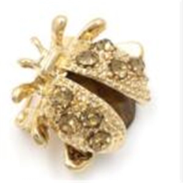 WKOUD 1Pcs Small Ladybird Colorful Crystal Rhinestones Brooch Pins For Women Or Girls: Golden