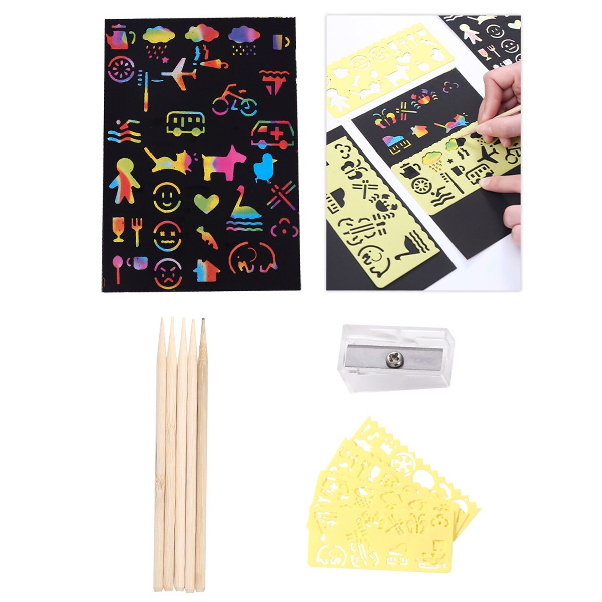 Scratch Art Papier Set Voor Kinderen 50 Stuks Scratch Art Paper Craft Voor Jongens & Meisjes Fun Verbeelding Trigger Game voor , verjaardag