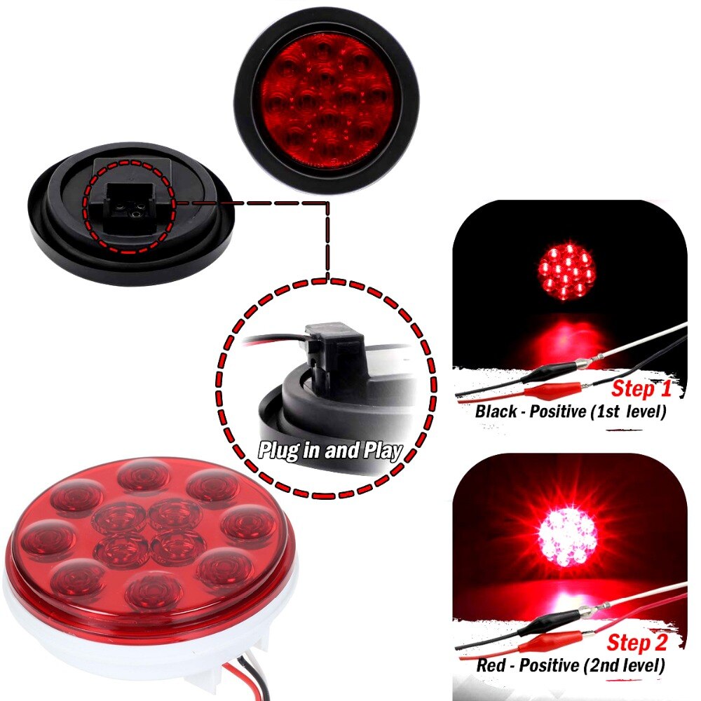 4 szt. 4 Cal okrągłe czerwone doprowadziło lampy zewnętrzne automatyczny samochód autobus ciężarówka przyczepa lampka ostrzegawcza światło błotnik żarówka identyfikacja światła