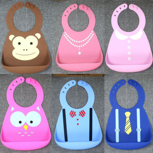 Baby Bib Pasgeboren Baby Jongen Meisje Kinderen Cartoon Slabbetjes Waterdichte Speeksel Voeden Schort Babadore Food Grade Siliconen Slabbetjes 2B04