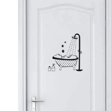 Stickers Muraux Pour Toilette/Salle De Bain/Baignoire Porte Douche Pvc Diy Porte Autocollant À L' Eau Décoration