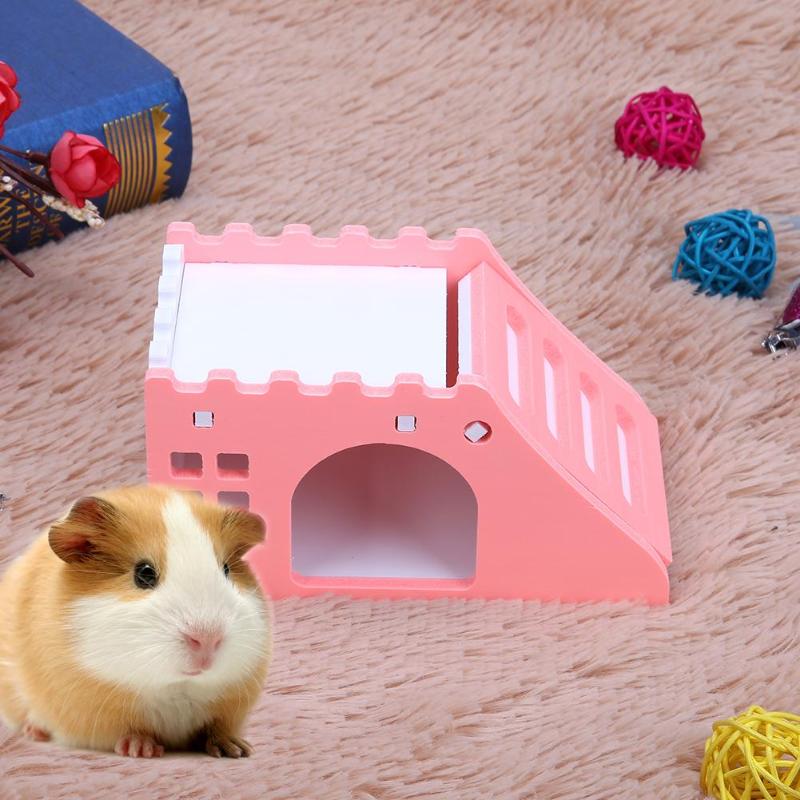 Holz Hamster Treppe Schlaf Haus Goldene Bär Nest Bett für Kleine Haustiere Chinchillas Guinea-Schwein Kleine Haustiere KäFeige Spielzeug