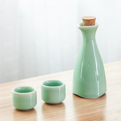 1 kruka  of 2 koppar vintage keramik sake kruka muggar set flagon sprit kopp sprit koppar set japansk sake vin set: Stil 7
