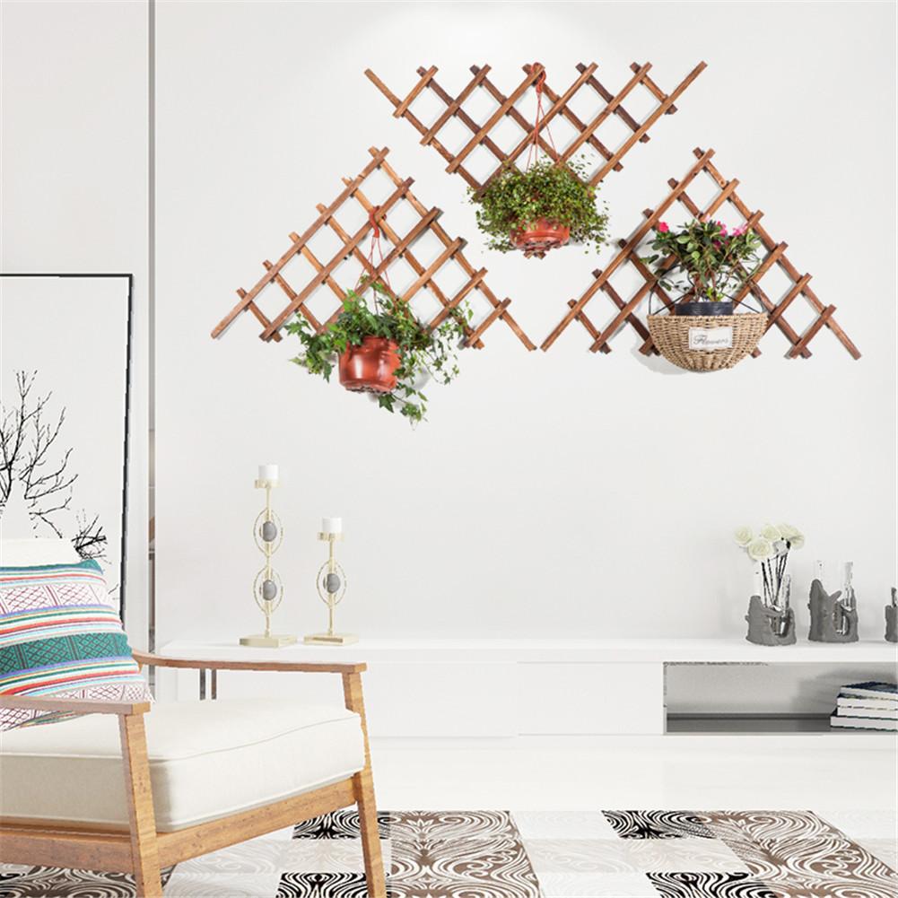 Folding Garden Wooden Trellis Anti-corrosion Triangle Expandable Plant Climbing Lattice Trellis Decorative Garden Fence Support