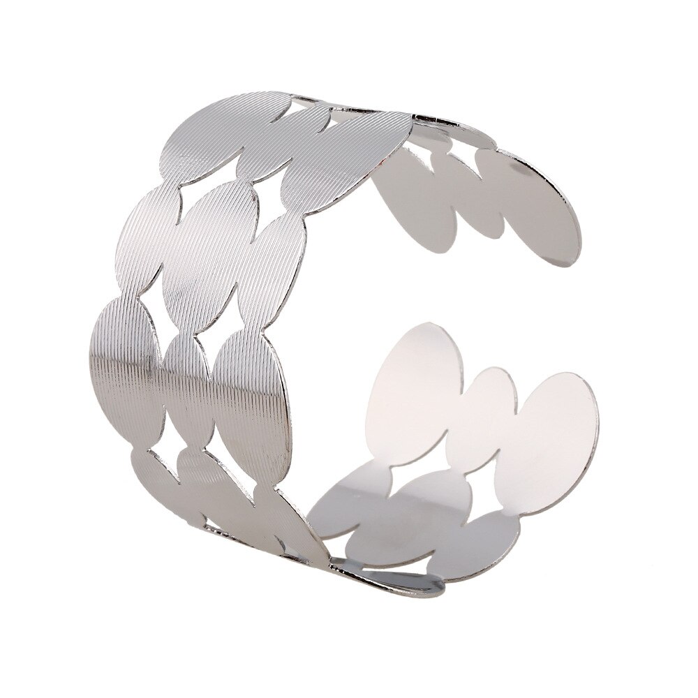 Holle Brede Manchet Geometrische Ronde Armband Armbanden Voor Vrouwen Retro Legering Open Vrouwelijke Bangle Party Sieraden