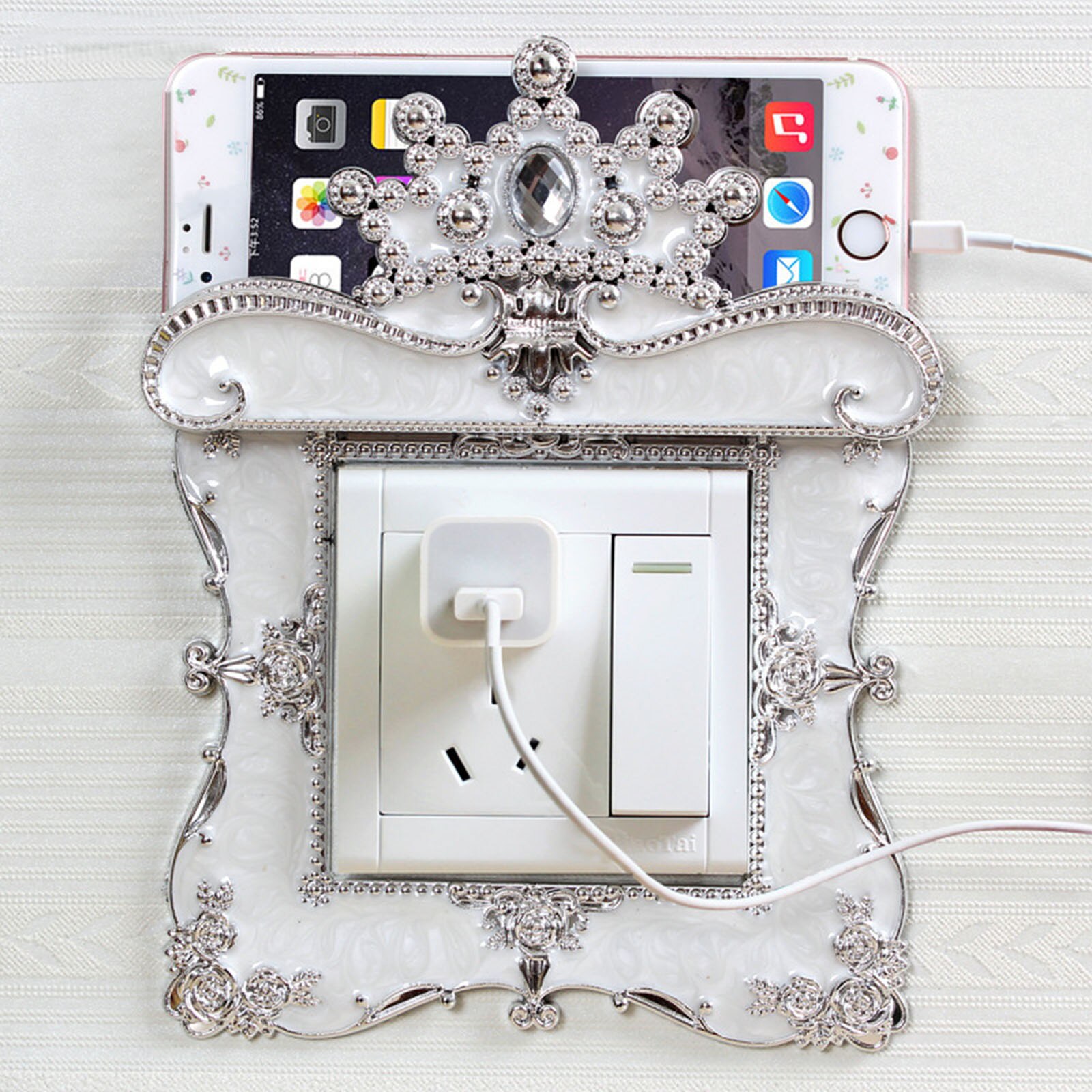 18 Stijlen Europese Stijl Draagbare Socket Decals Schakelaar Luxe Vierkante Kant Lichtschakelaar Cover Pastel Home Decor 1 Stuk: 5