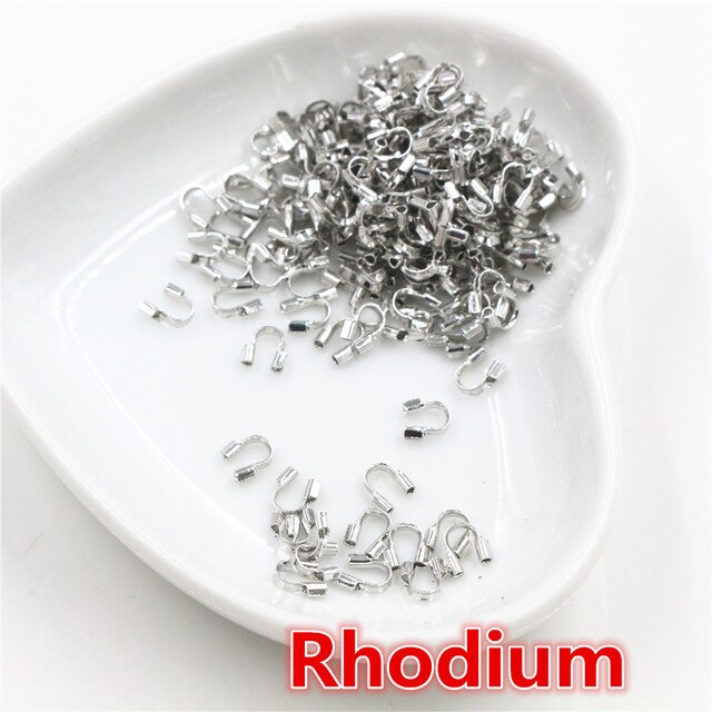 Jewelry Findings - 200pcs Lot - 4.5x4mm U Shape Wire Protectors - Zinc Alloy Clasps Connectors: Rhodium
