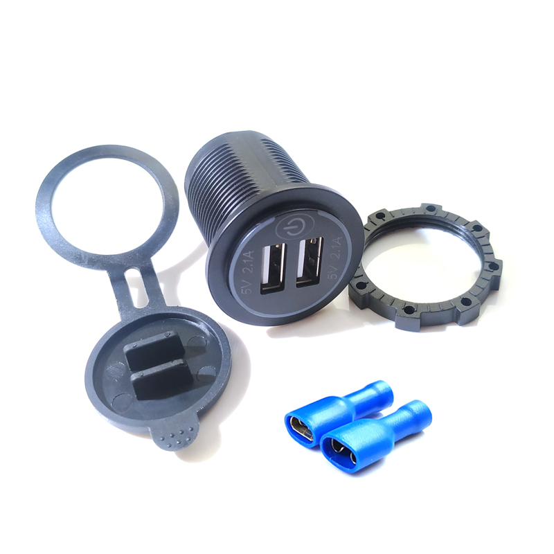 4.2a dual-usb-ladebuchsen,  qc3.0 kfz-zigarettenanzünder-steckdosenadapter, wasserdichte anschlüsse, schnellladefunktion für handy, auto, boot und marine
