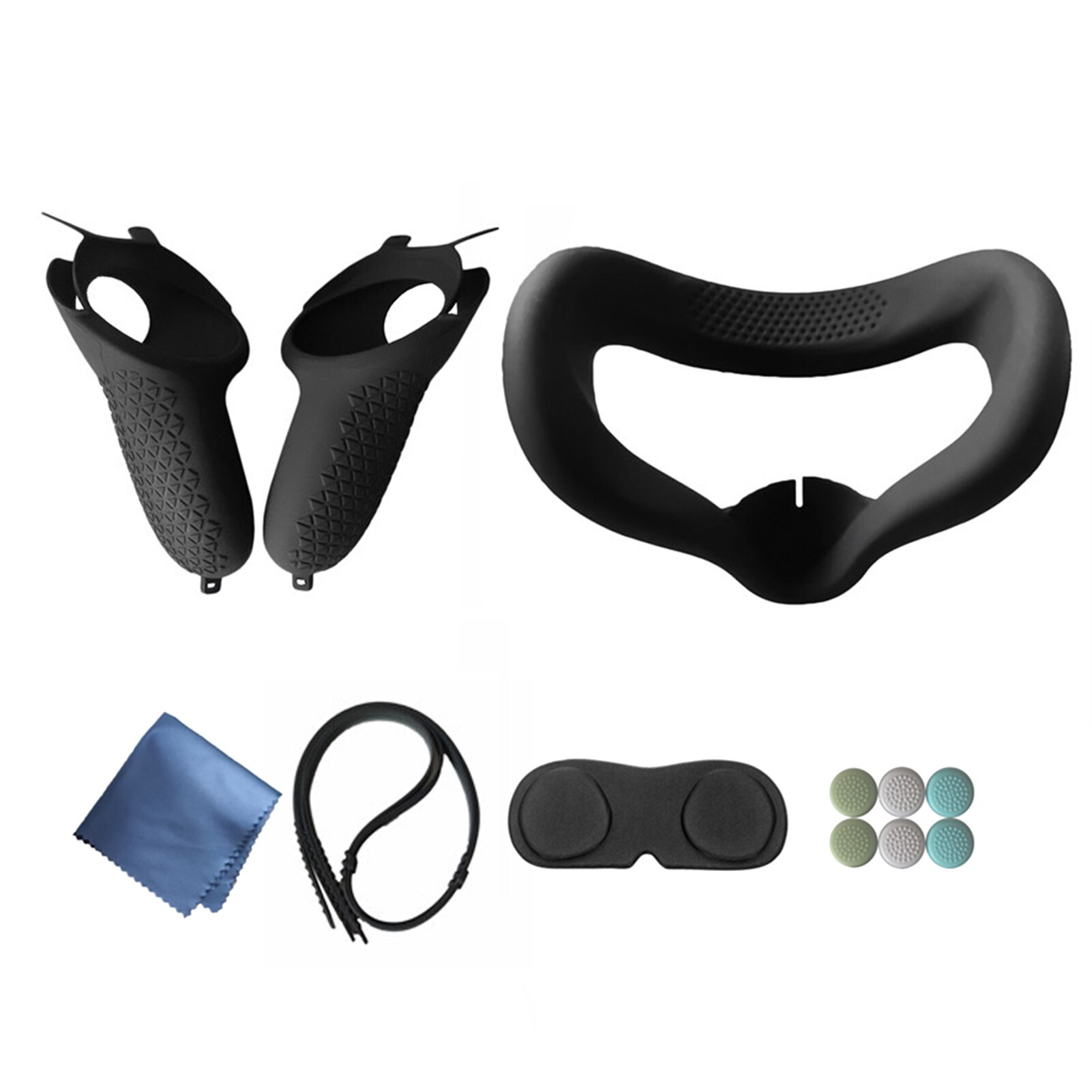 Voor Oculus Quest 2 Controller Handvat Cover Antislip Zachte Siliconen Mouwen Eye Pad Lens Beschermhoes Vr Handvat set Accessoires