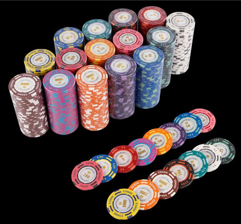 Lote de fichas de póker de Monte Carlo, hoja de 14g de arcilla, etiqueta de planchado, Casino, habitación, jugador de póker, love it, 25 unidades