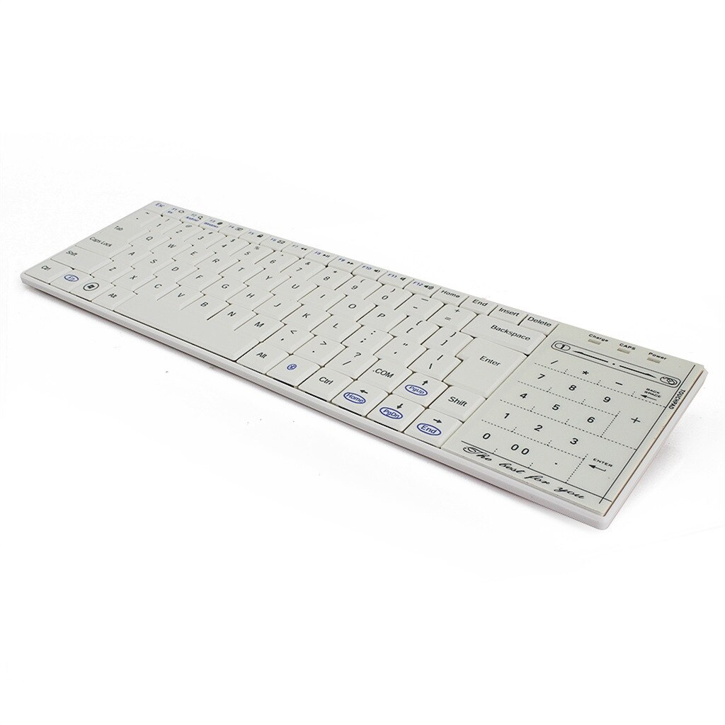 Thin Bluetooth Wireless Multimedia Keyboard Wireless Multimedia Keyboard Dual Bluetooth Mode Mini Digital Touch Pad Response: WH