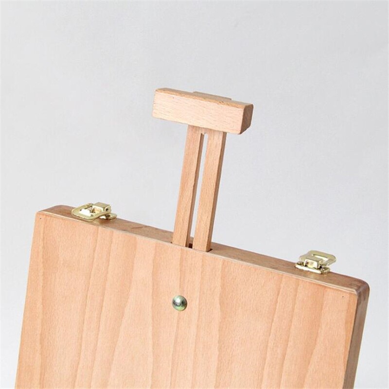 Big Wooden Portable Oil Painting Box Sketchpad Easel Sketch Drawing Board Painting Toolbox Painting Storage Box for Artist
