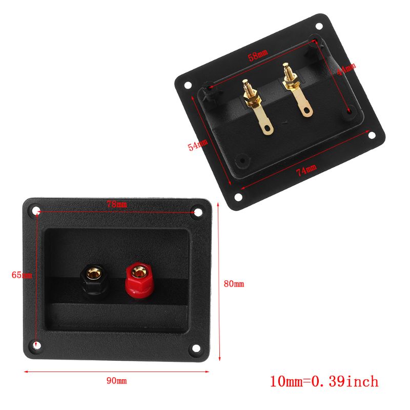 Terminal Cup Connector Parts Express Spring Double Binding Posts Gold Twist Banana Jacks Recessed Speaker Box Black