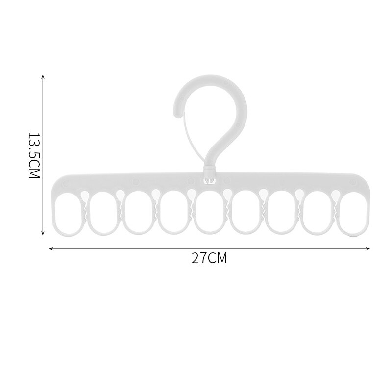 1PC Magic Multi-port Clothes Hangers for Clothes Drying Rack Multifunction 9-hole Clothes Rack Drying Hanger Home Storage Hanger: 01 white