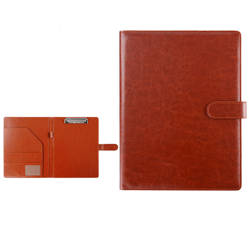 Vergadering Bestandsmap Multifunctionele Manager Map A4 Zakelijke Informatie Boek Lederen Map Schrijfblok Pad Schoolbenodigdheden: Board Clip-brown