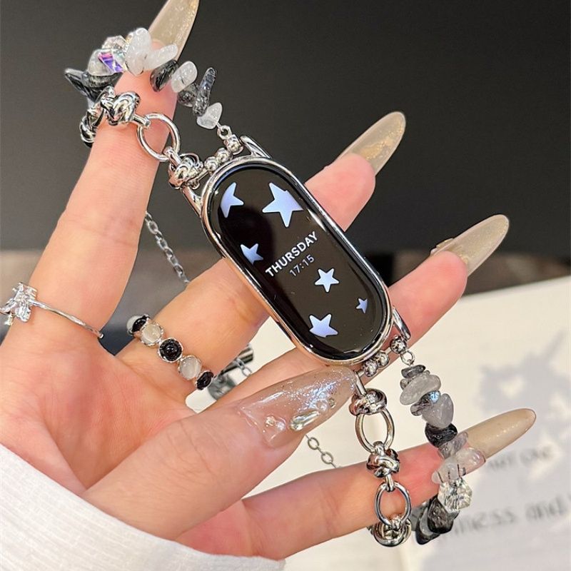 Natural gravel strap suitable for Xiaomi Band 8 Pro/9Pro，8/8NFC/9/9NFC/10/10NFC，For Mi band 3/4/5/6/7， For Redmi Watch4/Watch5