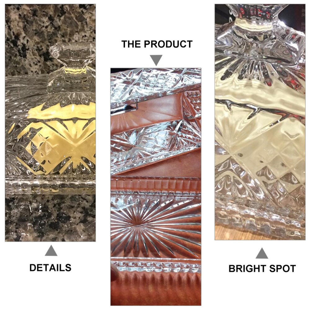 1pc Butter Plate with Lid Rectangular Glass Clear Tableware Cheese Box for Home Hotel