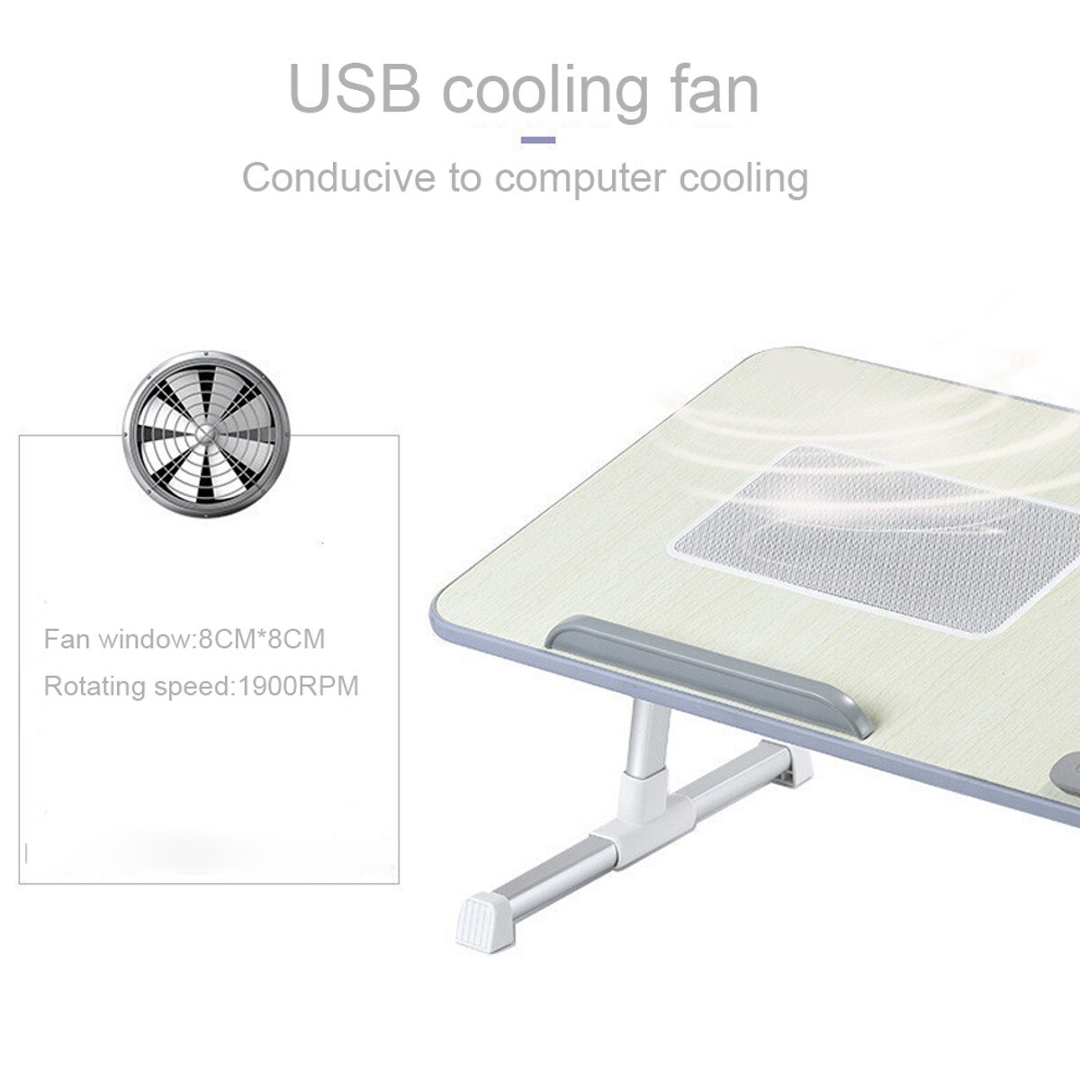 52x30cm Laptop Desk With Cooling Fan Foldable Adju... – Grandado
