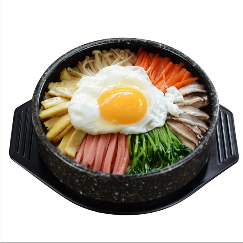 Maifan stenmønster koreansk stenpotte fiskestenpotte bibimbap speciel keramisk gryde til at sende bakke bagepotte køkkenartikler: 6.5 tommer