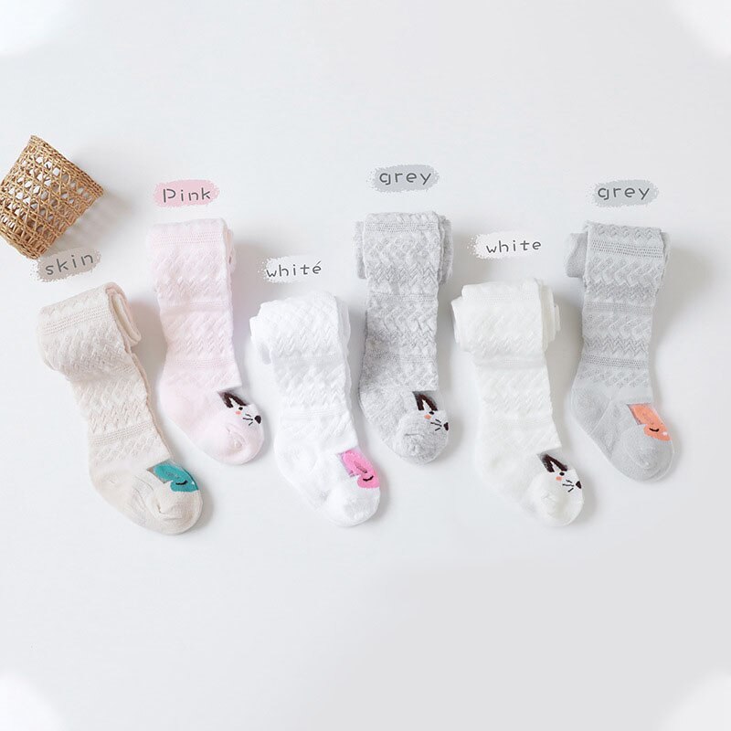 Estate Cartoon animali neonate collant morbido cotone bambini collant maglia traspirante calza per bambini sottile