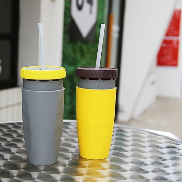 Dobbel vegg tumbler krus kjøkken tilbehør kopp justerbar kopp hendig halm kopp bærbar plast kopp til unge mennesker
