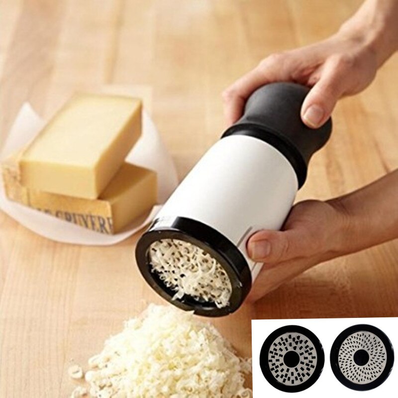 ABS-Stainless Steel Cheese Grater 2 Pattern Blade Kitchen Gadgets Chocolate Grater DIY Butter Food Mill Cheese Grater Slicer