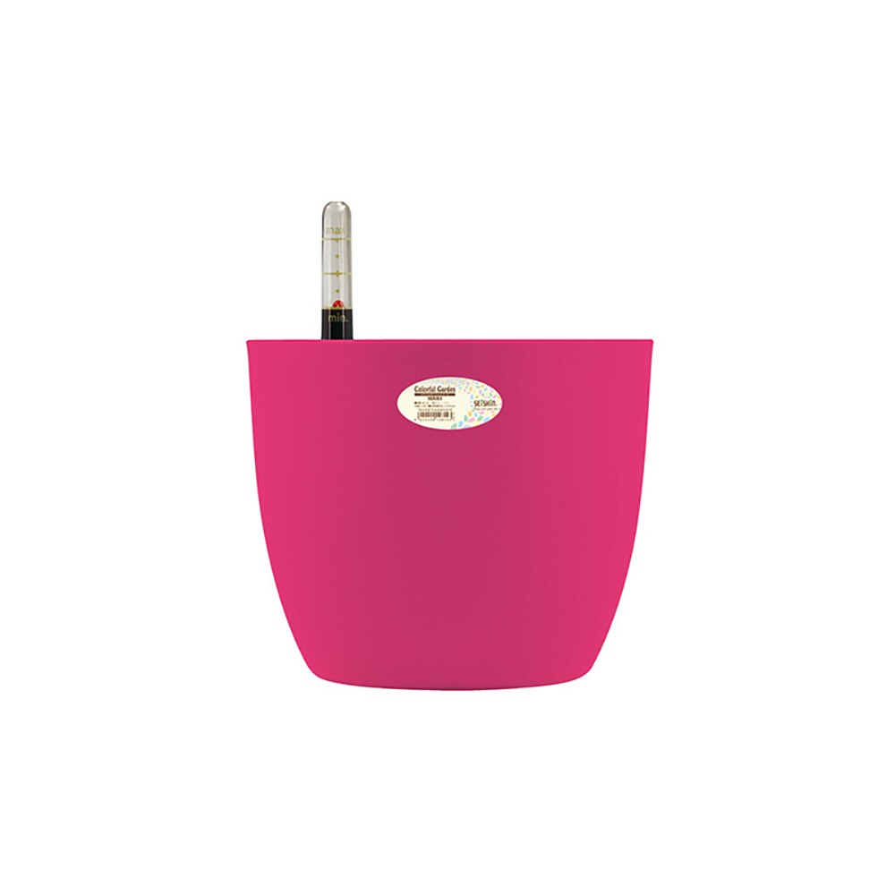 Fargerik selvvanning blomsterpotte fargerik plast blomsterpotte moderne dekorative planter pott hjemmekontor skrivebord dekorasjon: Rød / S
