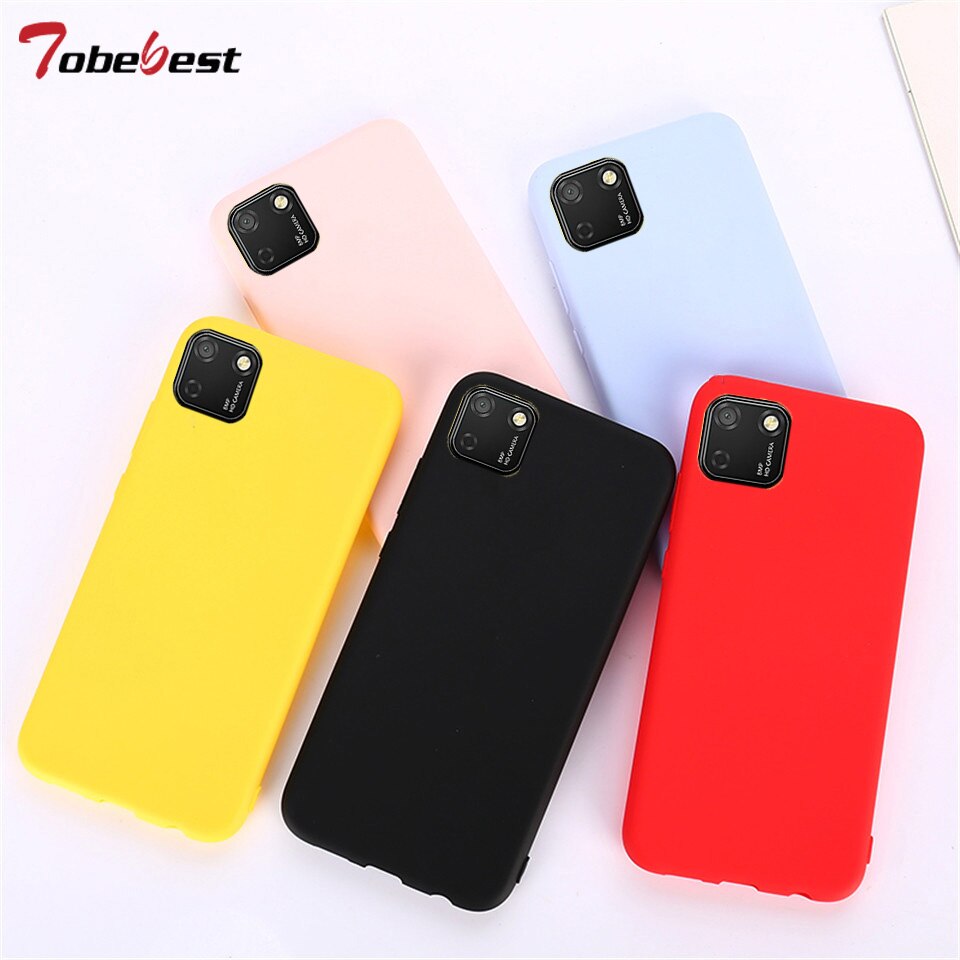 Custodia In Silicone di Colore della caramella di trasporto Solido Per Huawei Y5P Custodie Ultra sottile Opaca Molle Della Copertura di TPU Per Huawei Honor 9S