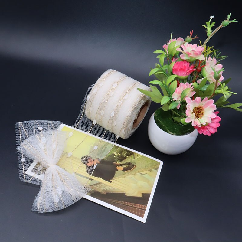 25 yards 6cm kristall tyll rulle organza ren gasväv baby shower favor bröllop bil dekoration fest hem trädgård hantverk leveranser: Beige