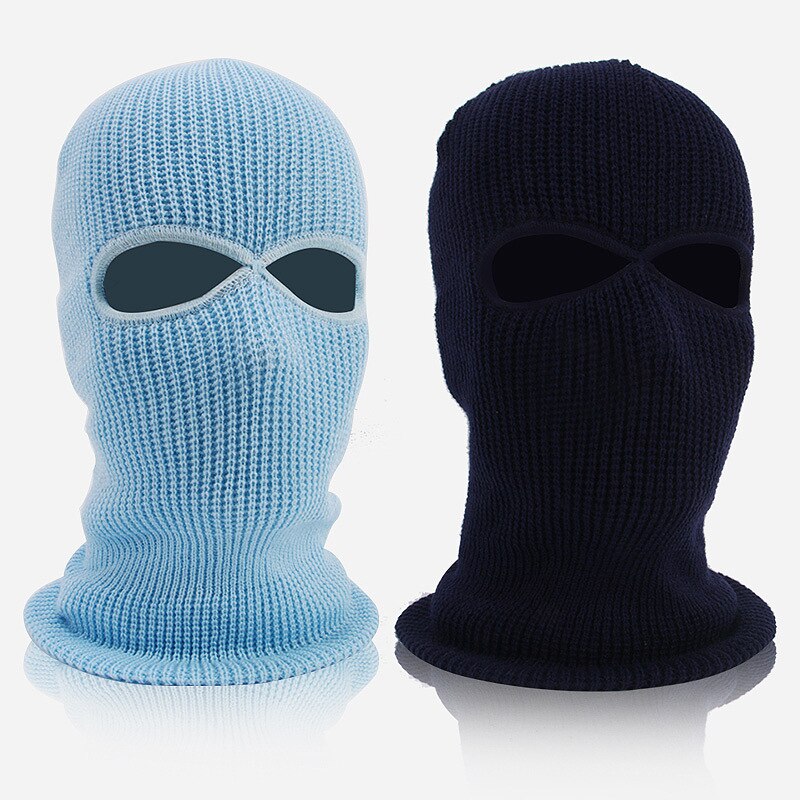 Pasamontañas de abrigo 2/3 agujero Gorro con máscara de cara de protector facial para motocicleta conducción al aire libre, esquí, montañismo, cubierta de la cabeza