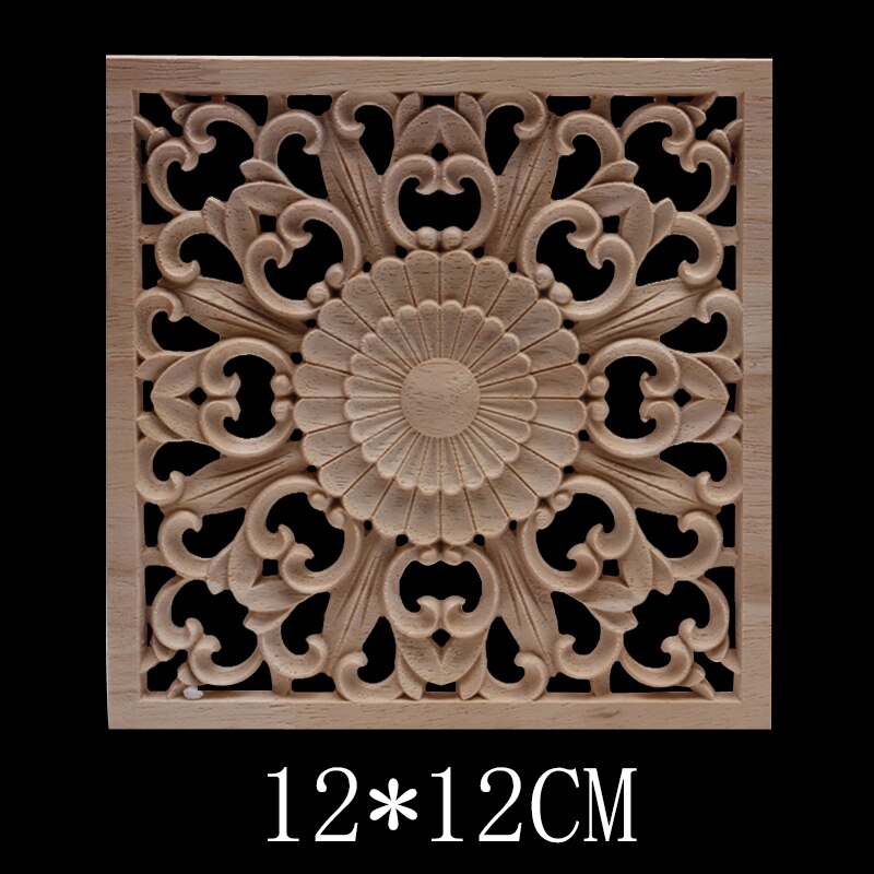 Decoración Ornamental exquisito Natural largo Grande Oval flor muebles de madera paredes gabinete apliques de madera Calcomanía para madera Onlay
