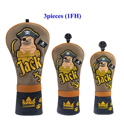 Handwerker Golf Holz Headcover für Fahrer Fahrrinne hybrid einstellen (1FH) Pingtype Hammer Platz Putter PU Leder Bulldogge Stickerei