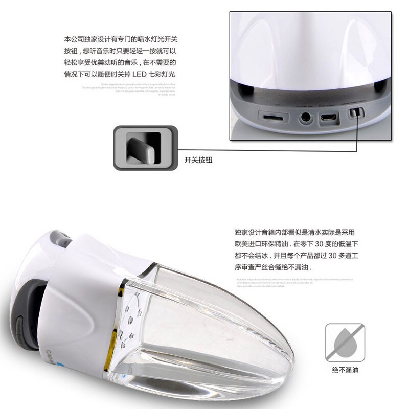 1 ST Water Dans Bluetooth Speakers Kleurrijke Lampen Water Koelers Mobiele Telefoon Computer Card Radio Speaker Subwoofer