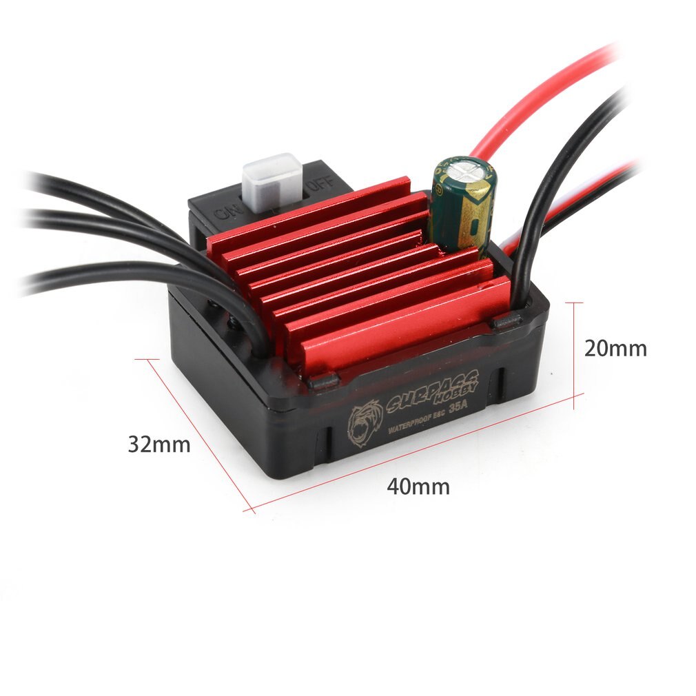 SURPASSHOBBY KK 35A Wasserdichte Sensorlose Bürstenlosen Geschwindigkeit Controler 2-3S ESC für 1:14 1:16 RC Auto Modell