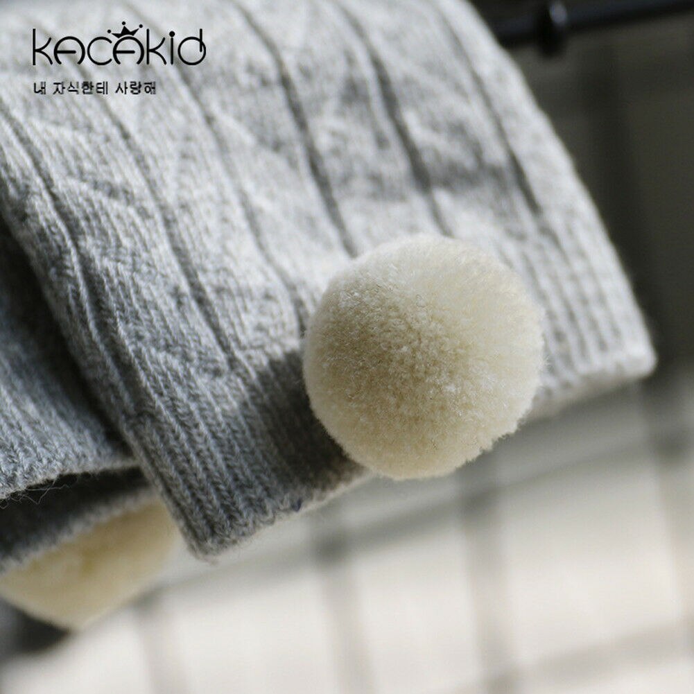 Bebê meninas crianças sólido quente algodão meias meias meia-calça calças sólido peludo bola meias macias digno 0-4t
