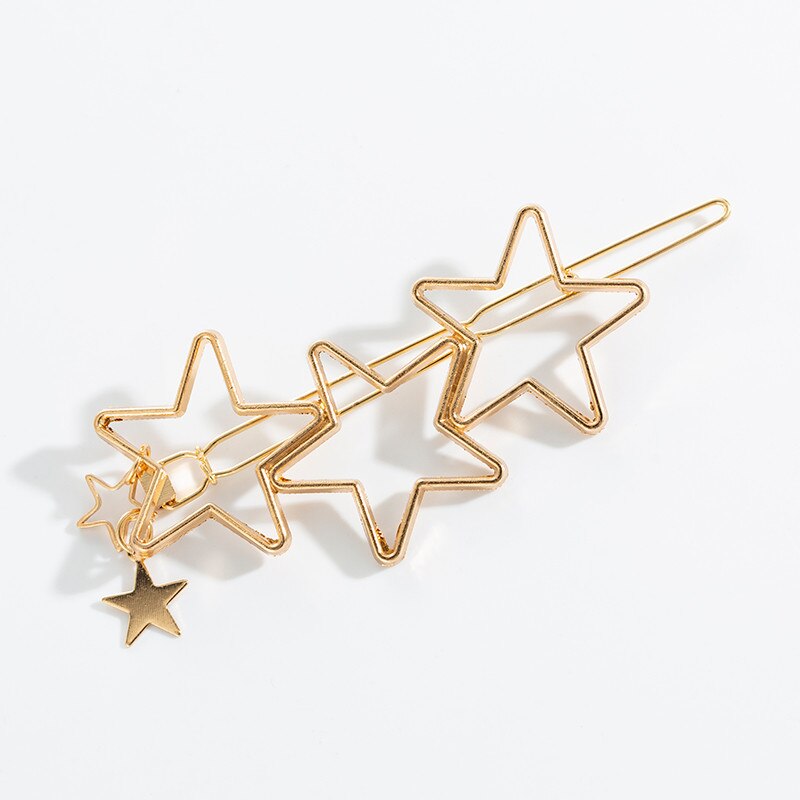 Metalen Liefde Hart Haar Clips Hollow Star Haarspeld Haar Pin Vrouwen Haar Accessoires Hearwear Goedkope