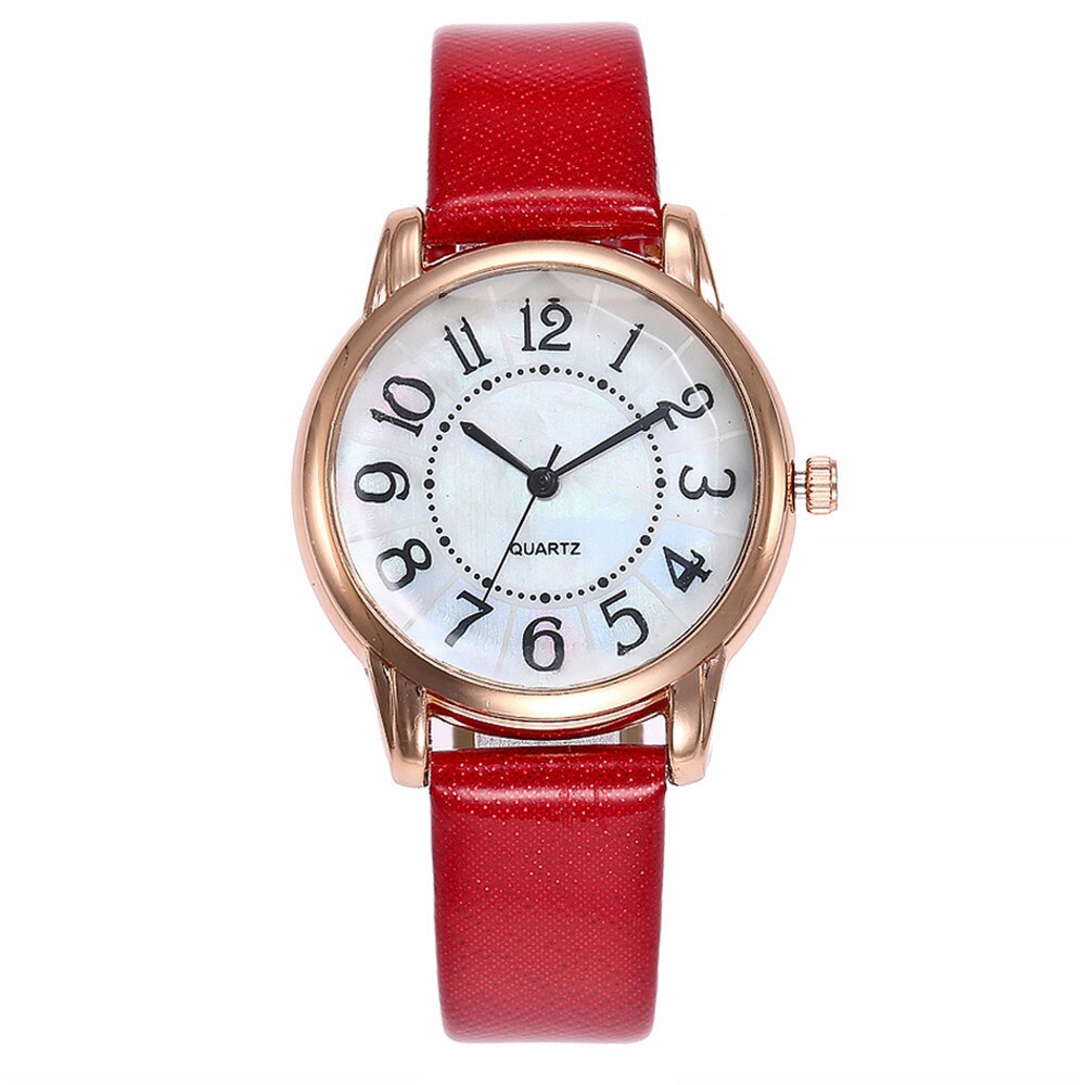 Dames Klokken Horloges Lederen Band Eenvoudig Lederen Horloge Vrouw Casual Eenvoudige Horloges Vrouwen Vrouwelijke Horloge Uur: D