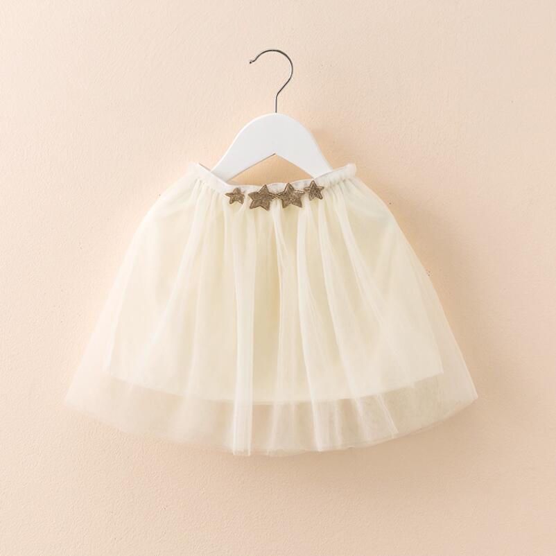 Bebis småbarnskläder flickor tutu kjolar barn balklänning pettiskirts färgglada stjärna tutu kjol tjej prinsessa dans party kjol  jw651: Beiga tjejkjolar / 18m