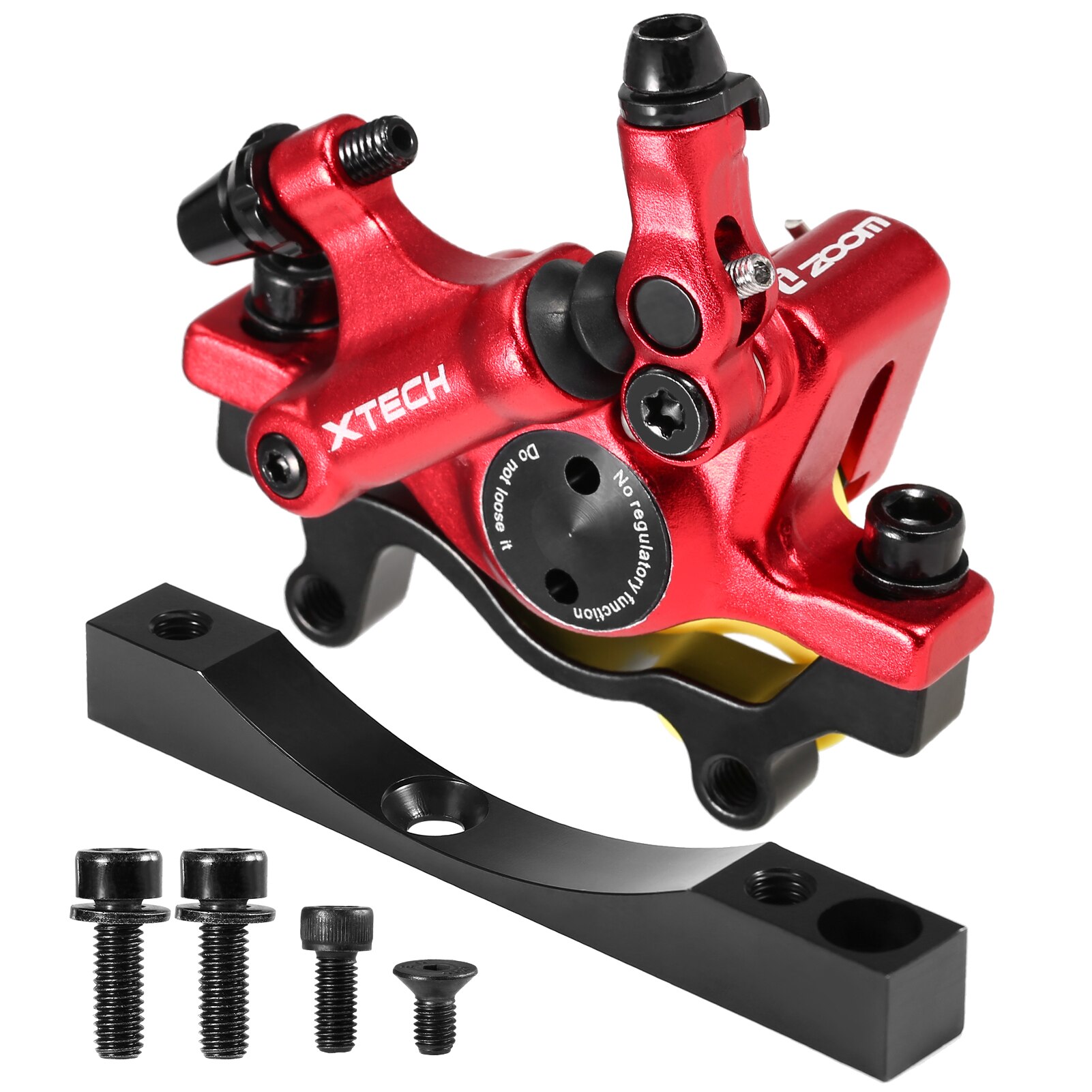 Solid Hydraulic Disc Brake Calipers Front Rear Bike Disc Brake Electric Scooter Disc Brake with adapter For Xiaomi M365/1S/Pro: Red Suit